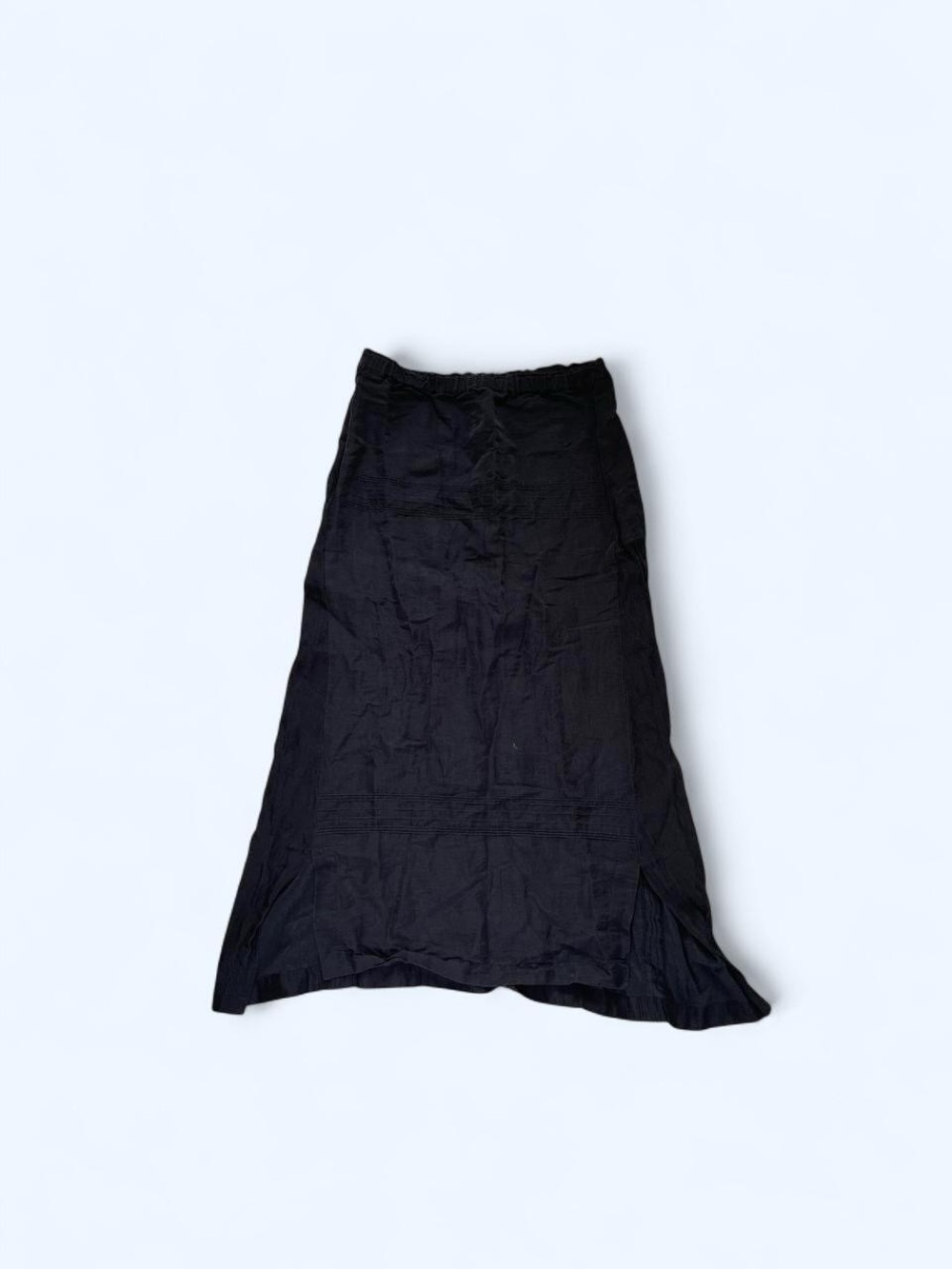 Black linen silk vintage skirt size M by Shirin Guild - Picture 5 of 8